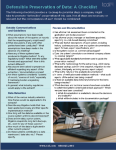 Defensible Preservation of Legacy Systems Checklist Image