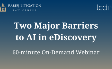 Two Major Barriers to AI in eDiscovery On-Demand Webinar thumbnail